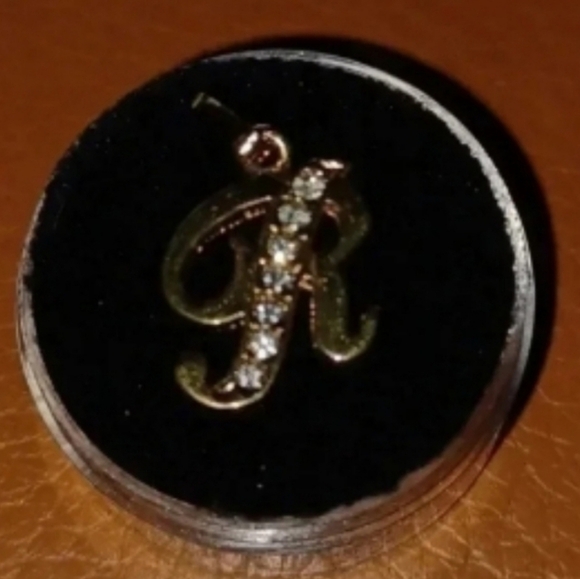 💙🌹Gold plated letter pendant "R" with faux diamonds - Picture 1 of 8